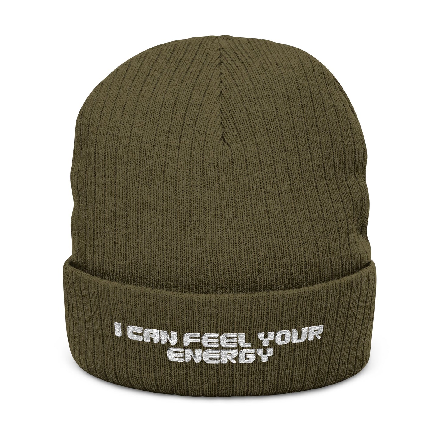 I Can Feel Your Energy Embroidered Beanie – Cozy Winter Hat, Casual Knit, Trendy Fashion Accessory, Gift for Him or Her