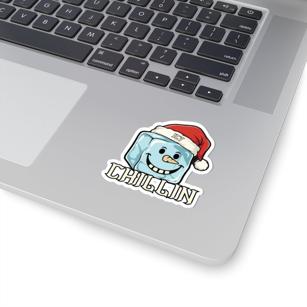 Chillin' Icy Santa Kiss-Cut Stickers, Fun Holiday Decor, Cool Winter Vibe, Laptop Stickers, Gift for Ice Lovers, Christmas Stickers
