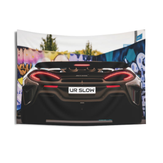 “UR SLOW” Car Wall Tapestry | Mindful Automotive Art for Modern Rooms & Car Lovers