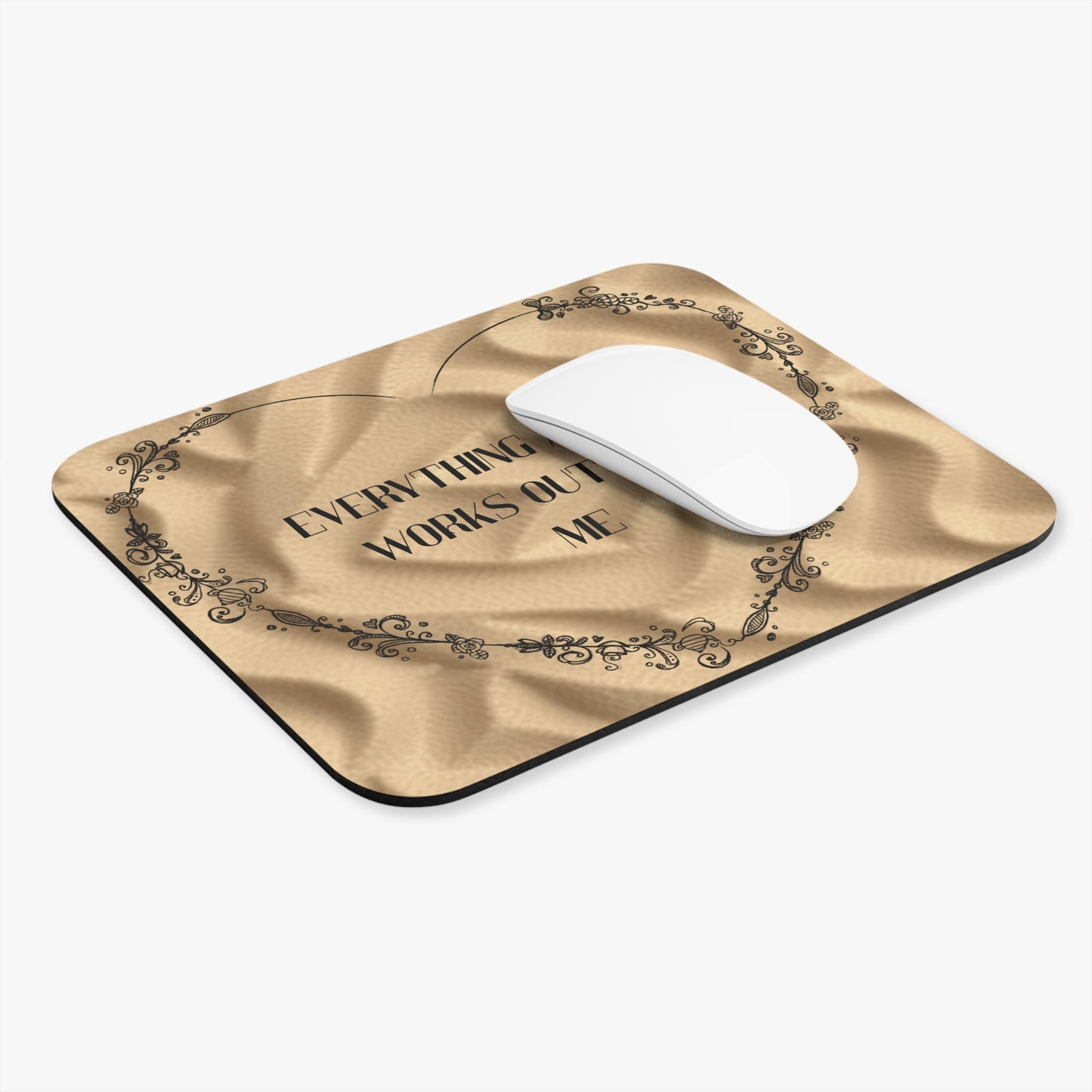 Everything Always Works Out for Me Mouse Pad – Motivational Desk Accessory, Inspirational Gift, Office Decor