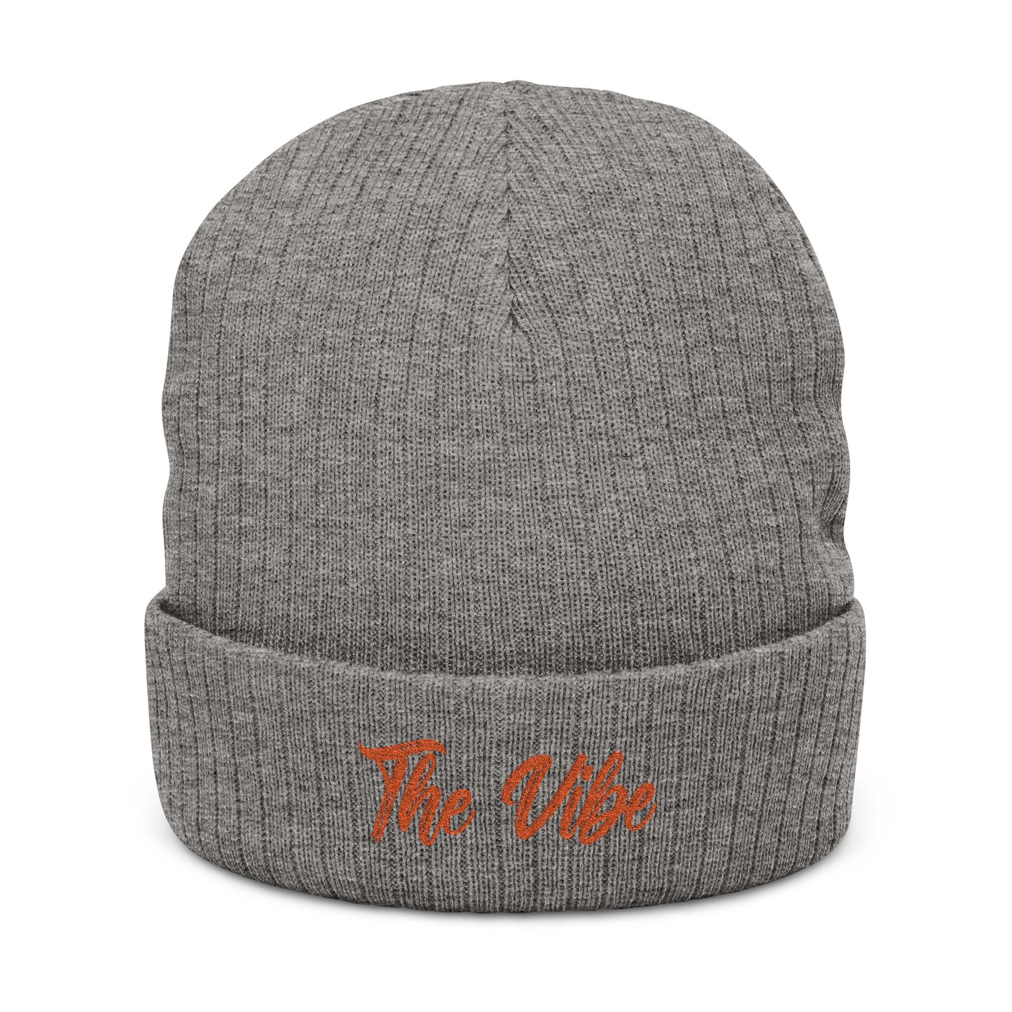 Beanie - 'The Vibe' Embroidered Ribbed Knit Beanie