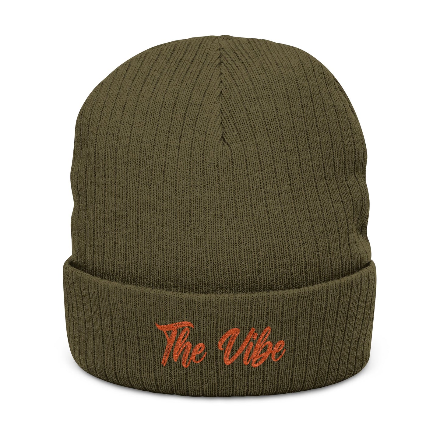 Beanie - 'The Vibe' Embroidered Ribbed Knit Beanie