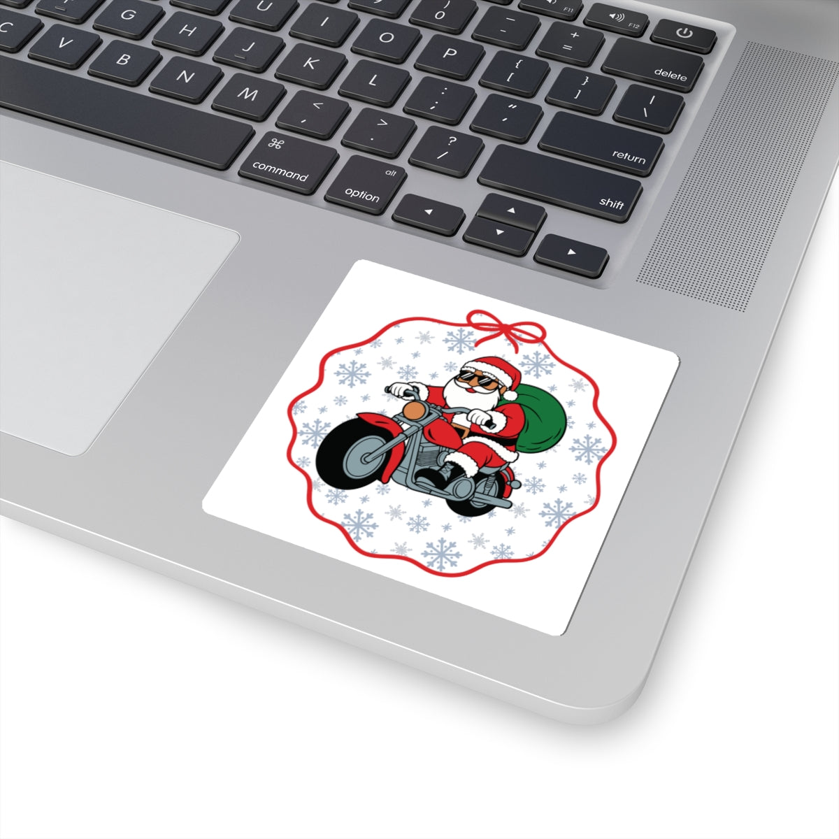 Santa Biker Kiss-Cut Stickers for Holiday Fun, Festive Decor, Gifts, Xmas Celebration, Humorous Stickers, Santa Gifts