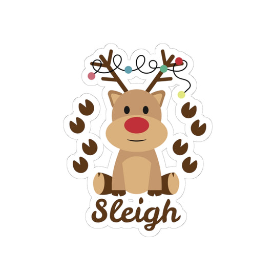Adorable Reindeer Kiss-Cut Stickers for Holiday Cheer, Cute Christmas Decor, Fun Gift Idea, Laptop Accessories, Seasonal Fun