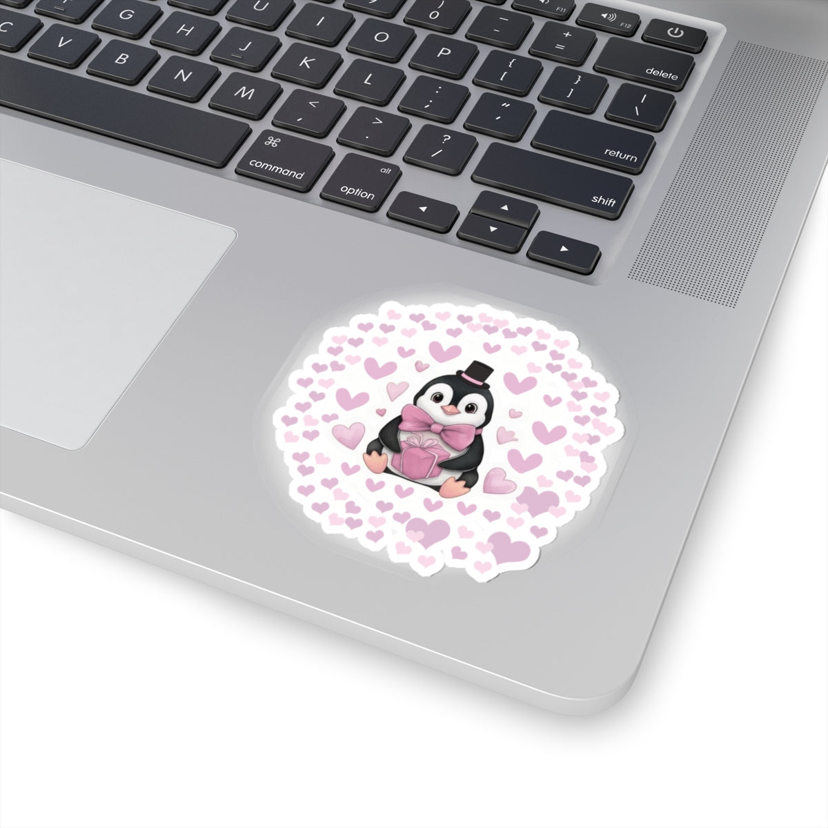 Adorable Penguin Love Kiss-Cut Stickers, Cute Valentine's Day Gift, Laptop Decor, Scrapbooking, Heart Theme Decor