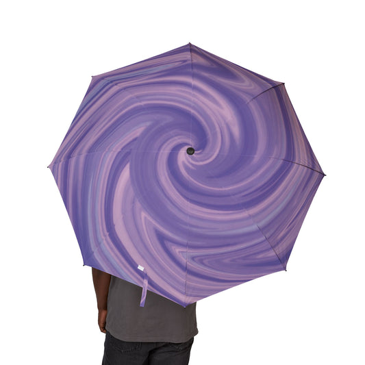 Swirled Purple Umbrella | Semi-Automatic Foldable Rain Umbrella – Stylish Travel Gift for Her