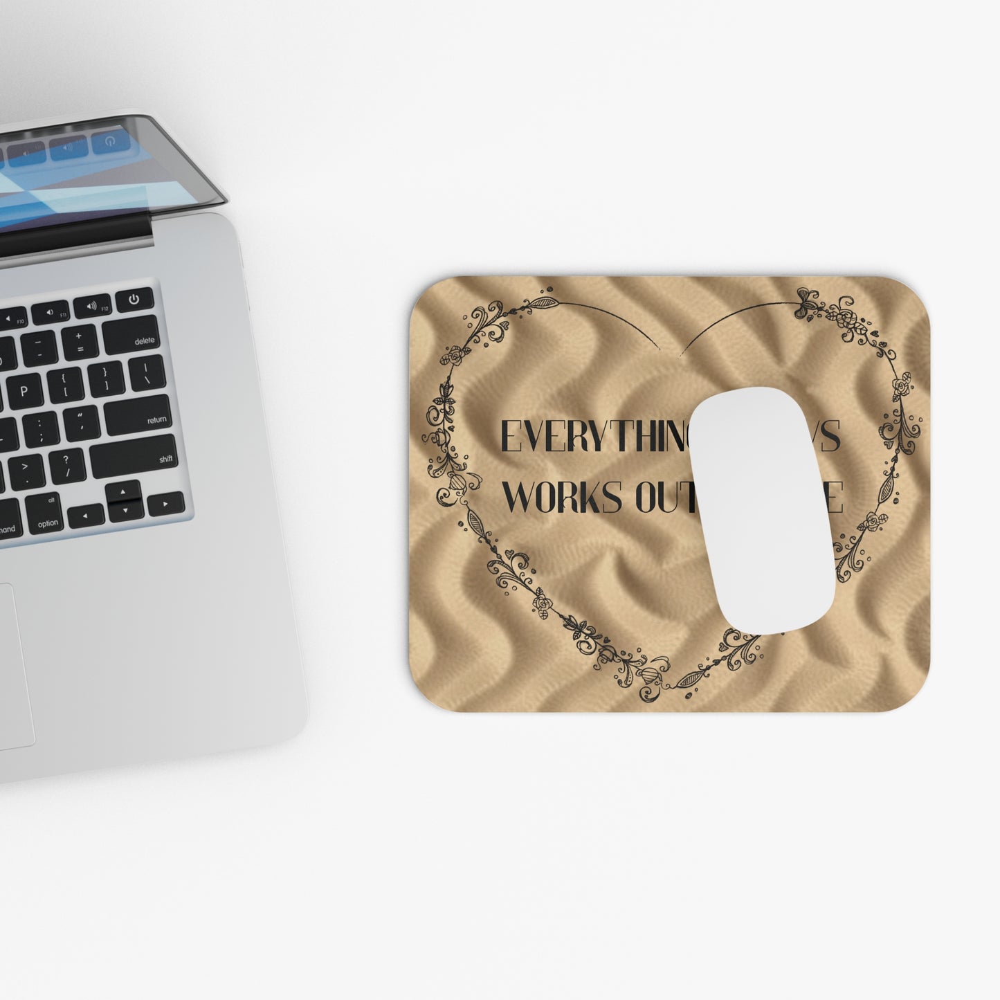 Everything Always Works Out for Me Mouse Pad – Motivational Desk Accessory, Inspirational Gift, Office Decor