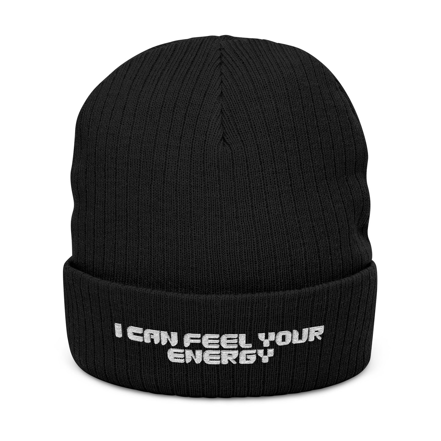 I Can Feel Your Energy Embroidered Beanie – Cozy Winter Hat, Casual Knit, Trendy Fashion Accessory, Gift for Him or Her