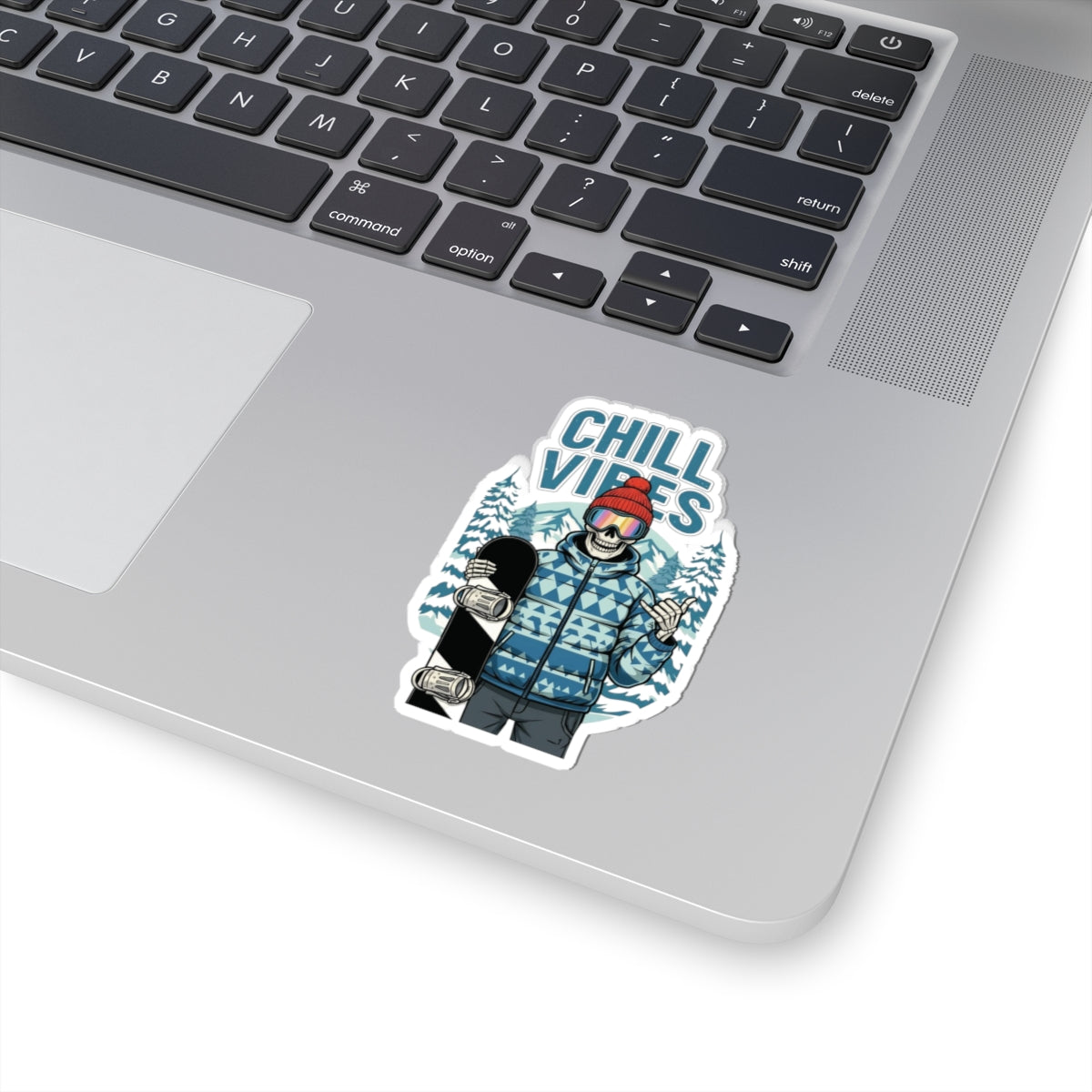 Chill Vibes Kiss-Cut Stickers, Cool Stickers for Laptops, Snowboarder Decals, Skiing Gear, Winter Sports Gifts, Chill Out Decor