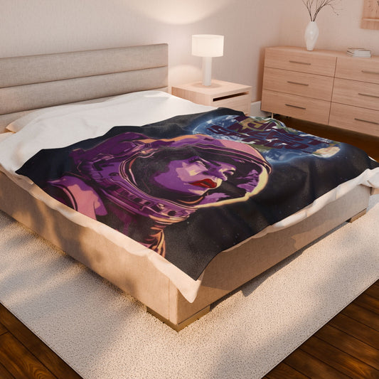 Cosmic Velveteen Plush Blanket — “I Just Need Space” Throw for Astronauts, Space Lovers & Dreamy Home Décor