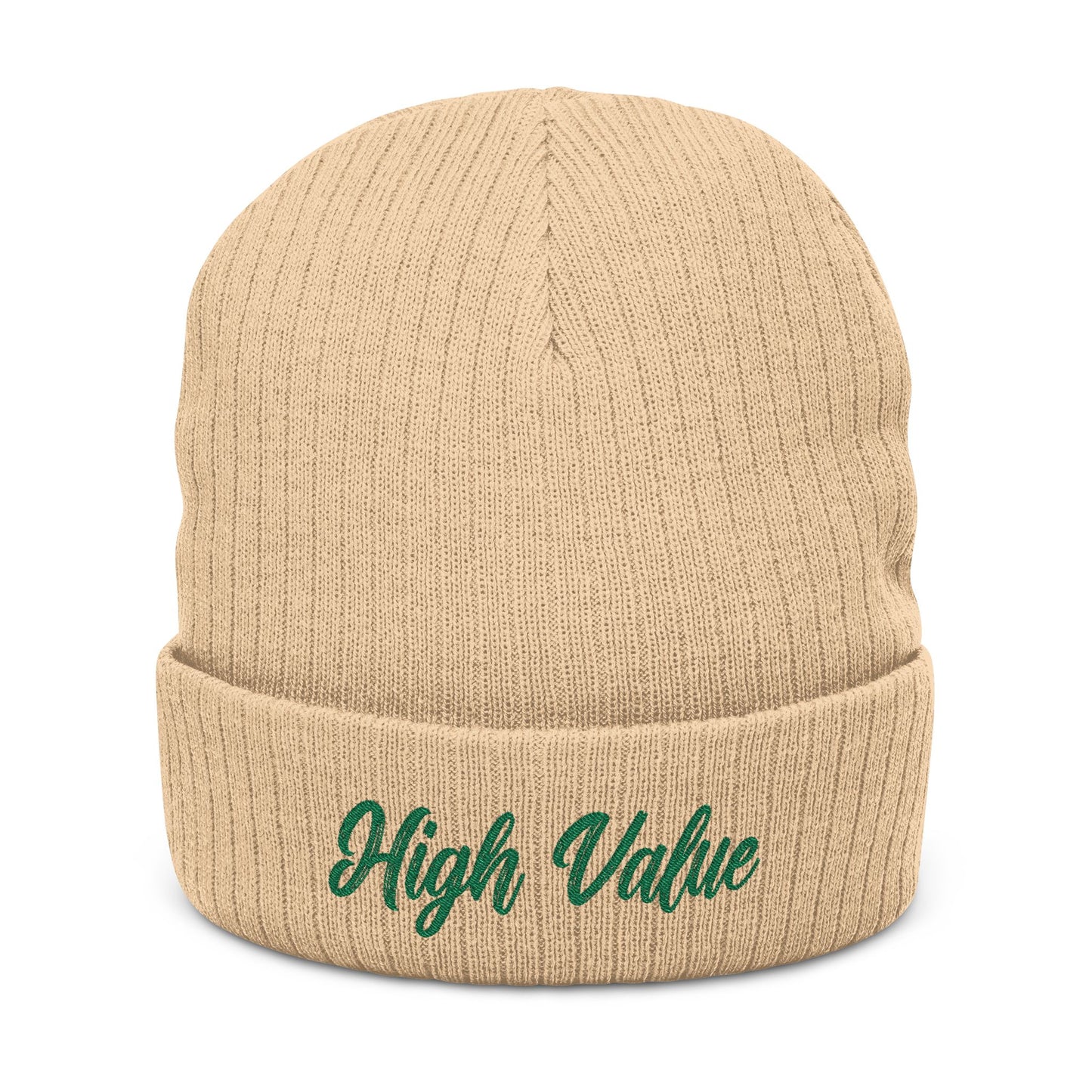 High Value Embroidered Ribbed Beanie – Cozy Winter Hat, Stylish Knit Accessory, Gift for Him or Her