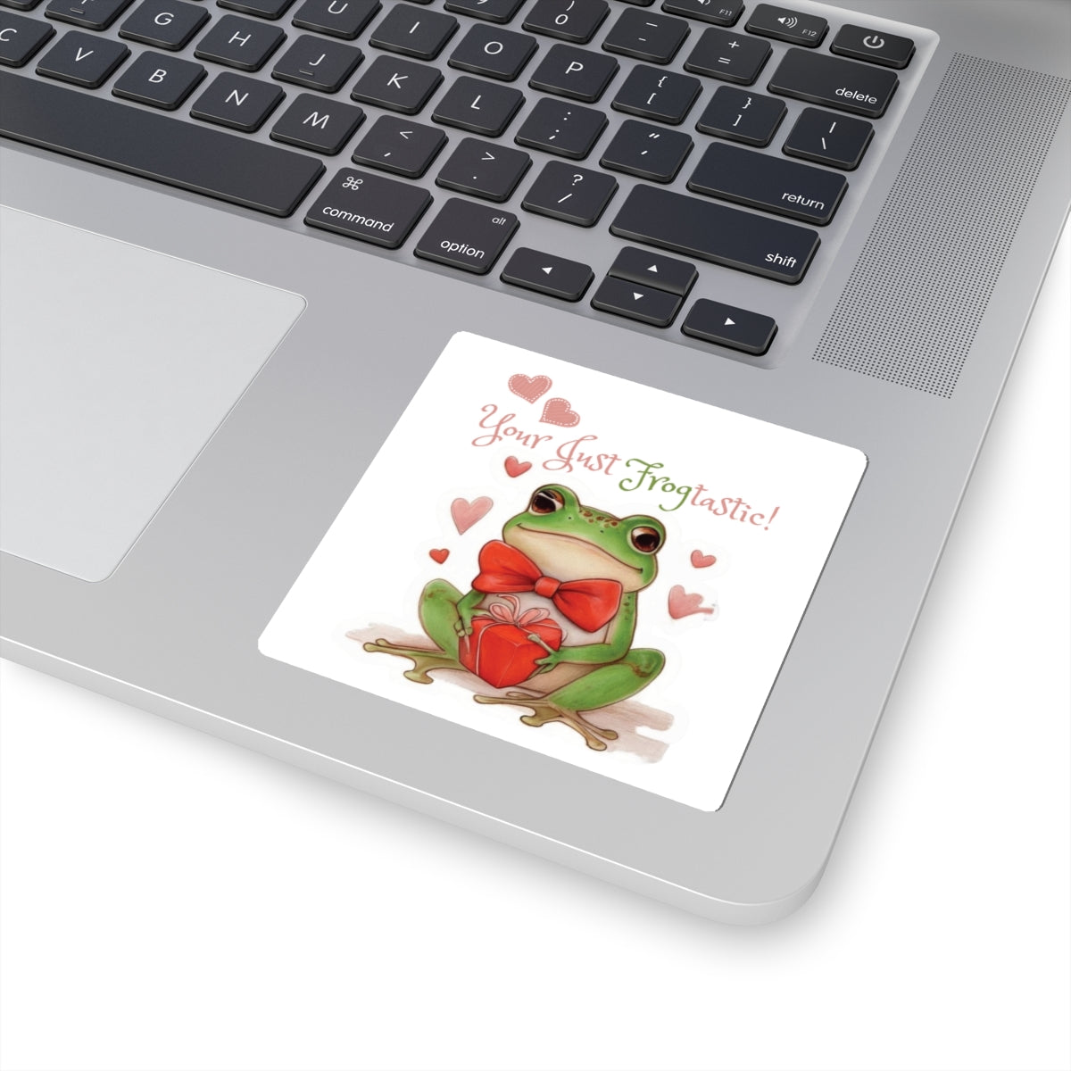 Frog Love Kiss-Cut Stickers, Adorable Frog Stickers, Cute Frog Gifts, Valentine's Day Decor, Fun Frog Art for Laptop