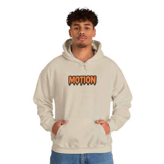 Motion Graphic Hoodie — Orange Drip Logo Pullover