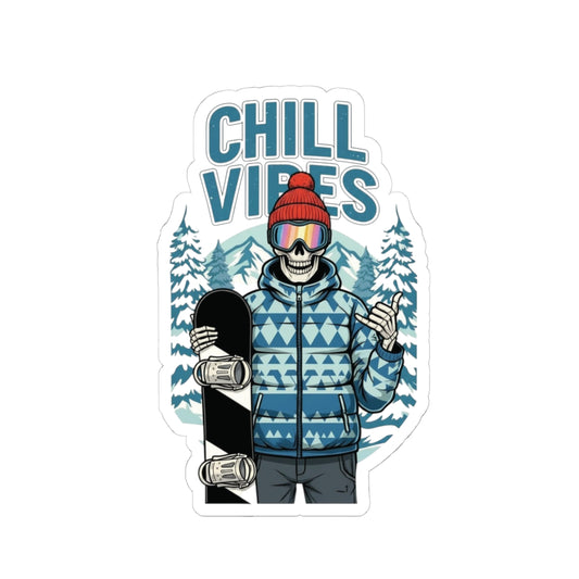 Chill Vibes Kiss-Cut Stickers, Cool Stickers for Laptops, Snowboarder Decals, Skiing Gear, Winter Sports Gifts, Chill Out Decor