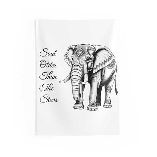 Soul Older Than The Stars Elephant Tapestry | Serene Boho Wall Art & Nature-Inspired Decor