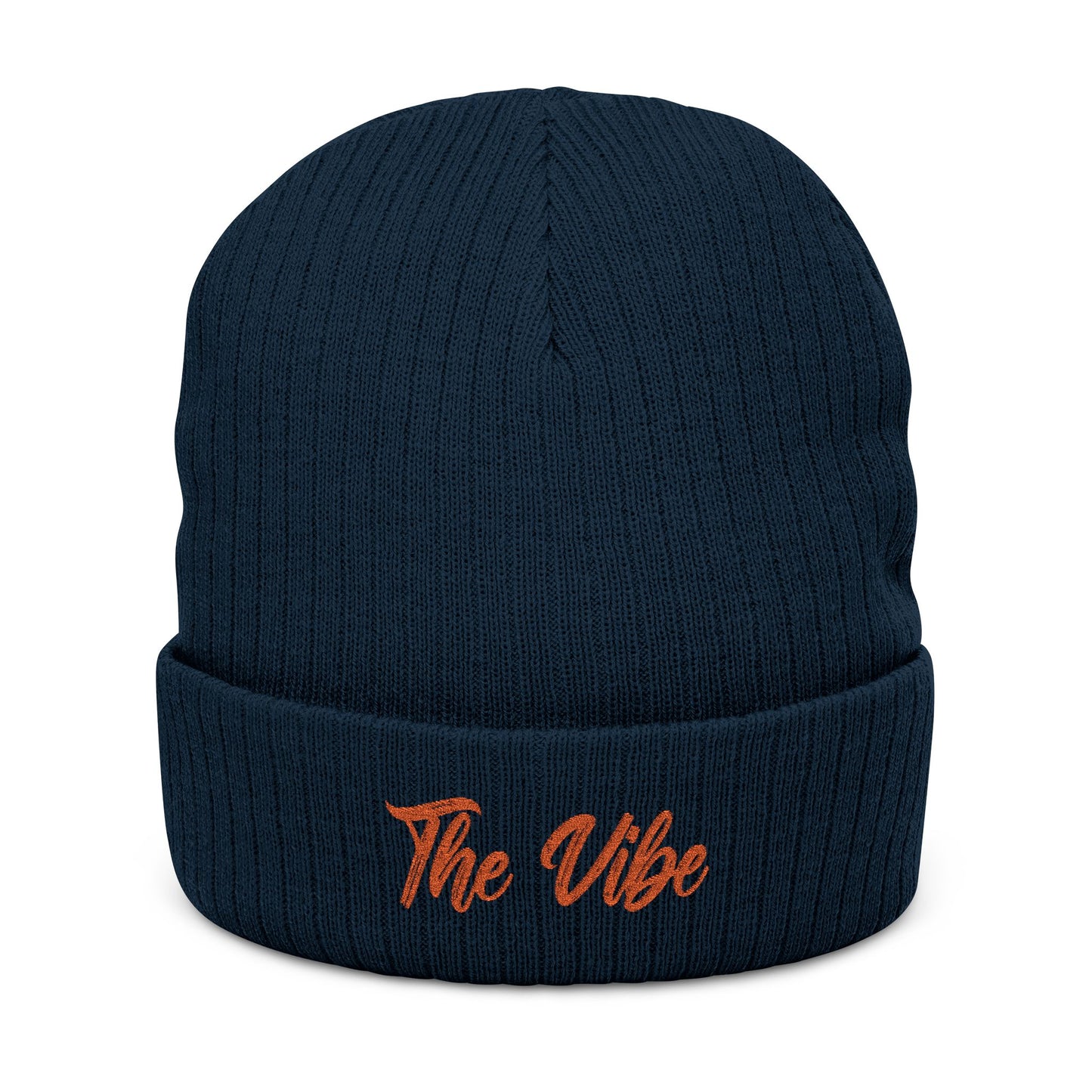 Beanie - 'The Vibe' Embroidered Ribbed Knit Beanie