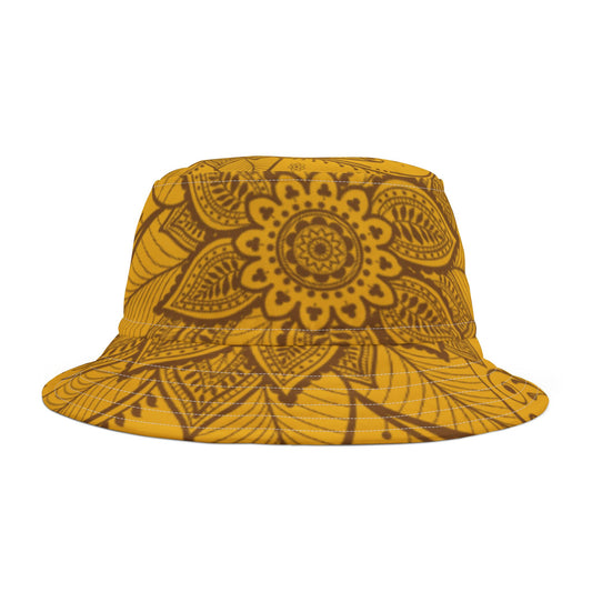 Yellow Floral Bucket Hat | Boho Chic Summer & Festival Hat – Unisex Stylish Sunwear