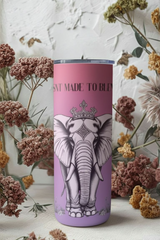 Vibrant Elephant Tumbler 20oz — Stainless Steel Travel Mug, Artistic Animal Print Drinkware & Gift for Her