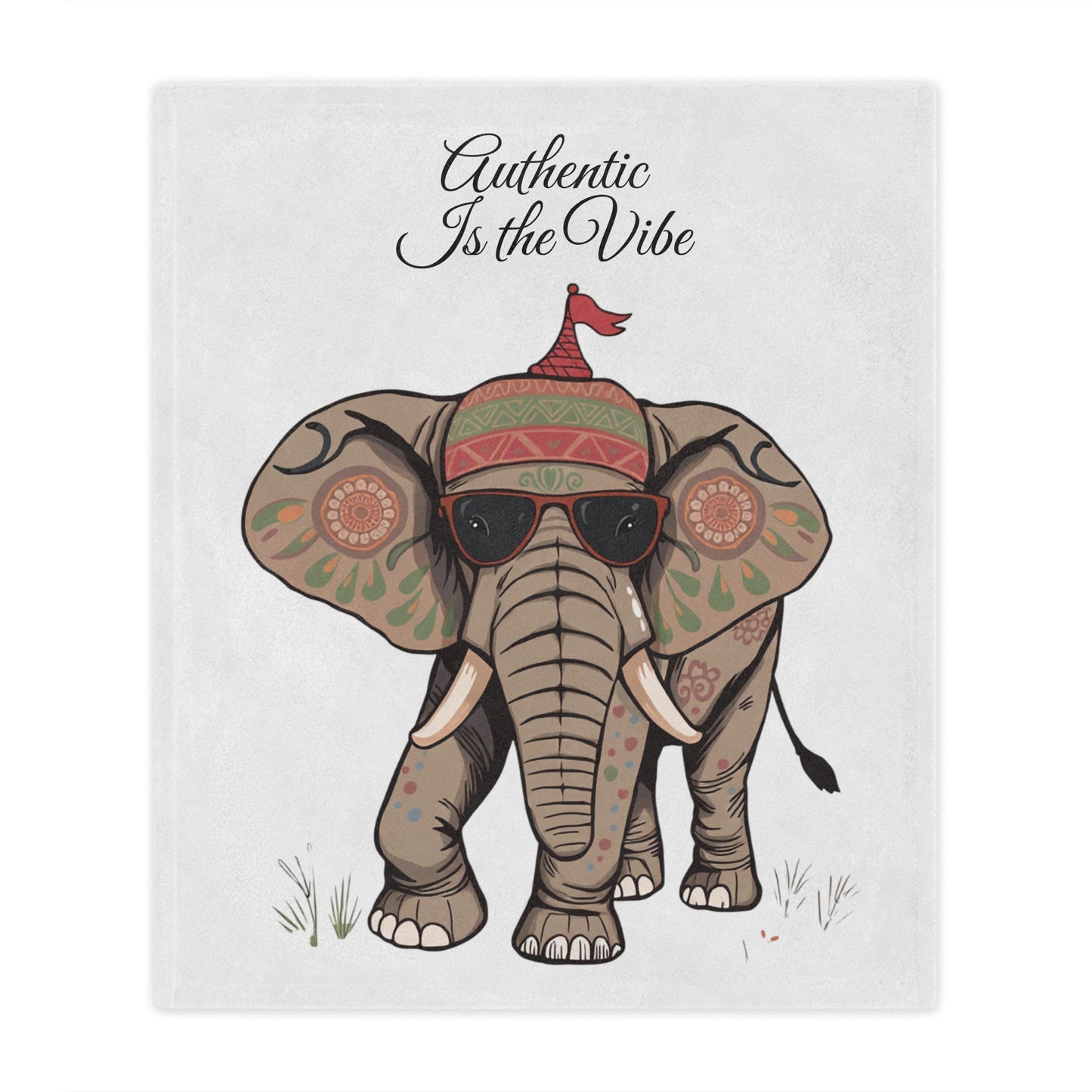 Front view of Authentic Is The Vibe Minky Blanket, 50x60 inches — soft plush inspirational blanket, cozy throw, motivational décor by The Inner Horizon Collective