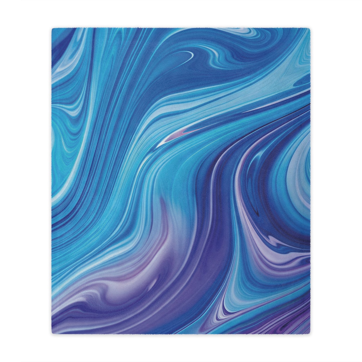 Front view of Blue/Purple Marble Minky Blanket, 50x60 inches — soft plush marble design blanket, cozy throw, home décor by The Inner Horizon Collective