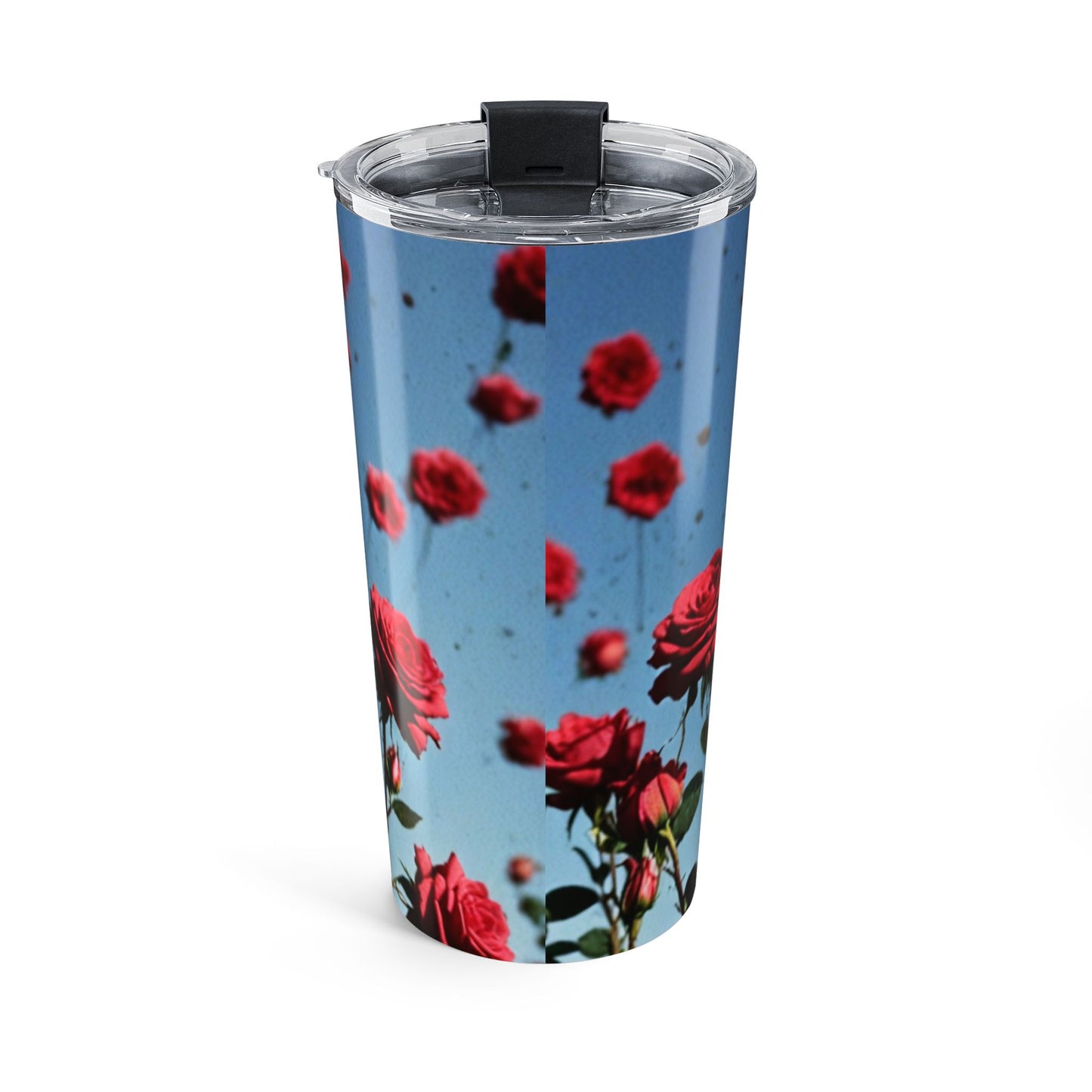Alternate view of Rose 20oz tumbler with lid — elegant pink floral insulated drinkware by The Inner Horizon Collective
