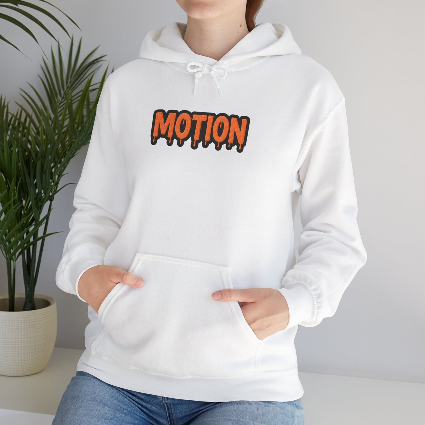 Motion Graphic Hoodie — Orange Drip Logo Pullover