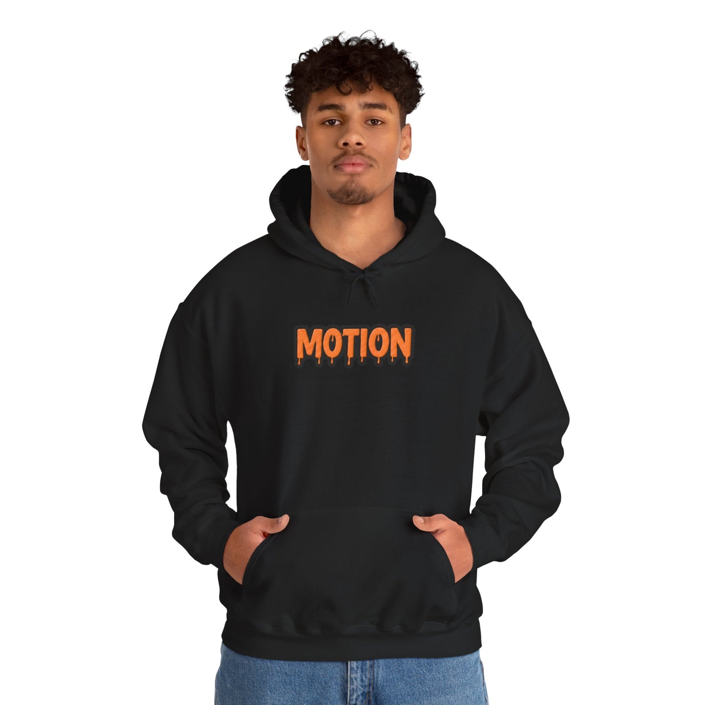 Motion Graphic Hoodie — Orange Drip Logo Pullover
