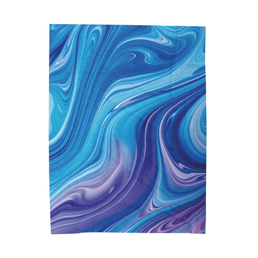 Blue & Purple Marble Velveteen Plush Blanket – Soft Modern Throw for Nurseries, Self-Care Spaces & Contemporary Home Décor