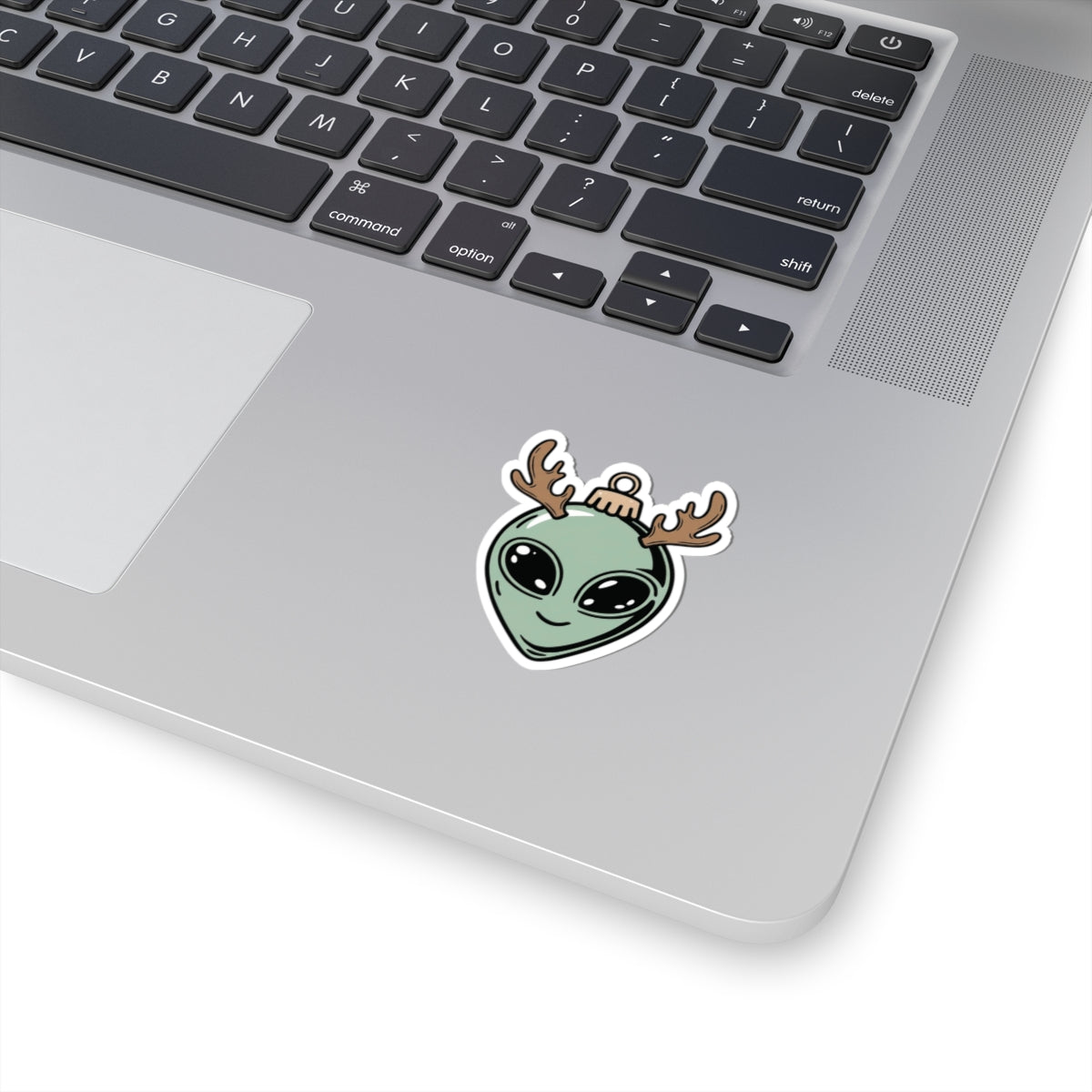 Alien Christmas Ornament Kiss-Cut Stickers, Holiday Decor, Fun Gift Idea, Cute Stickers for Laptops, Unique Christmas Gifts, Festive Decor