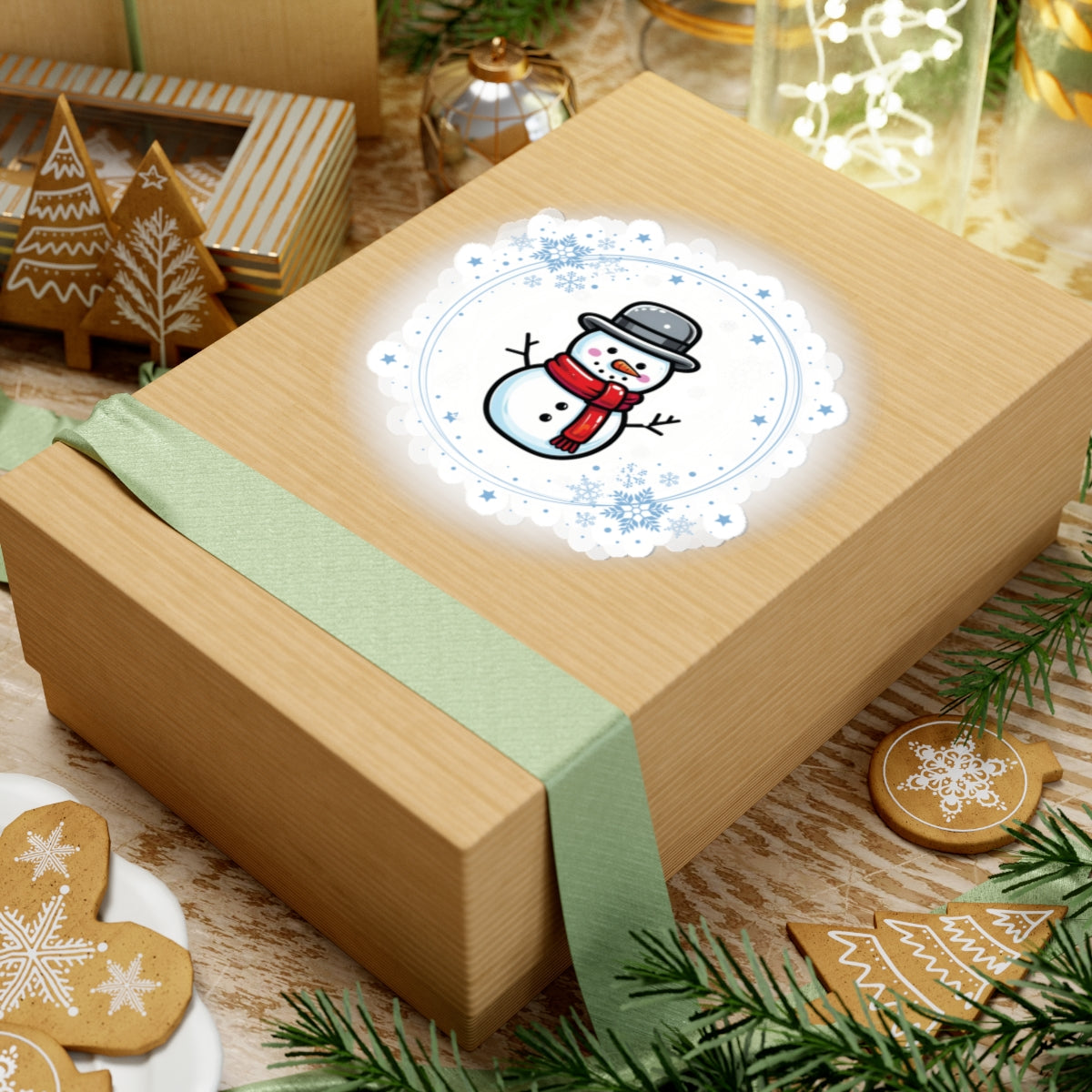 Winter Snowman Kiss-Cut Stickers, Cute Holiday Decor, Laptop Stickers, Snowman Art, Christmas Gifts, Winter Celebrations