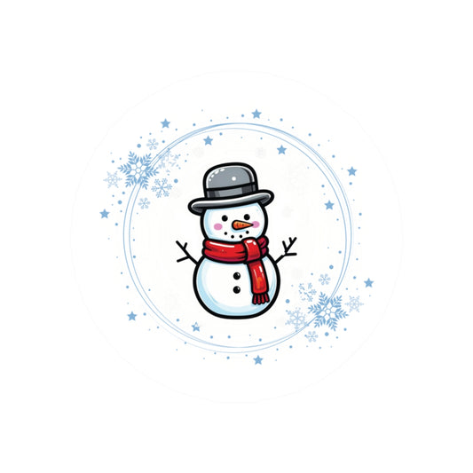 Winter Snowman Kiss-Cut Stickers, Cute Holiday Decor, Laptop Stickers, Snowman Art, Christmas Gifts, Winter Celebrations