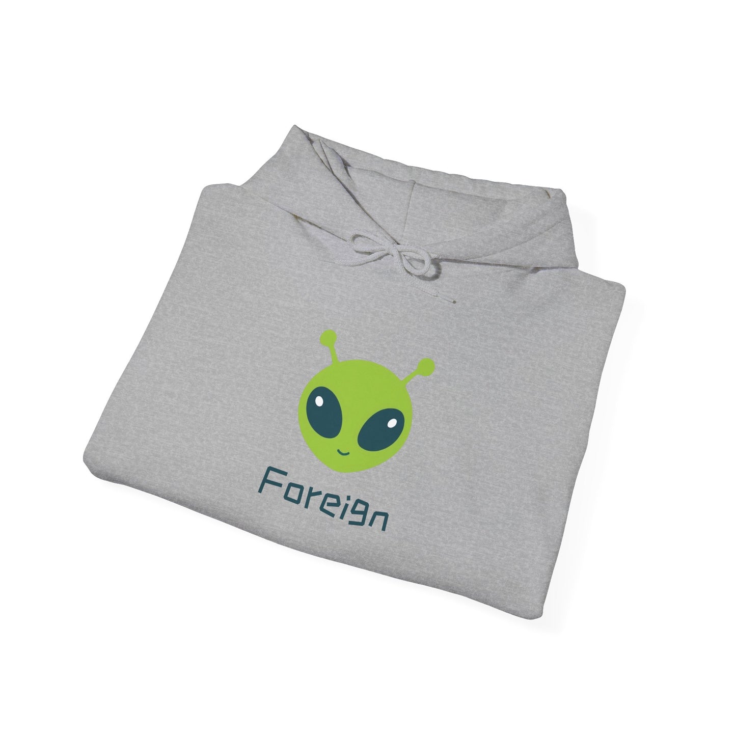 Alien Logo Hoodie — Retro Foreign UFO Graphic Sweatshirt