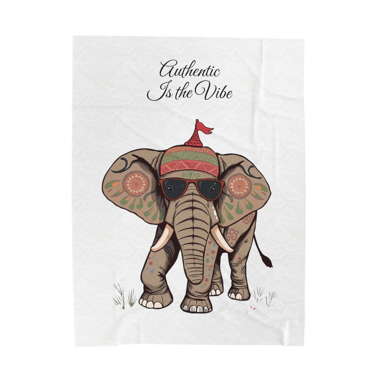 “Authentic is the Vibe” Velveteen Plush Blanket — Soft, Luxurious Throw for Self-Care, Positivity & Inspirational Home Décor