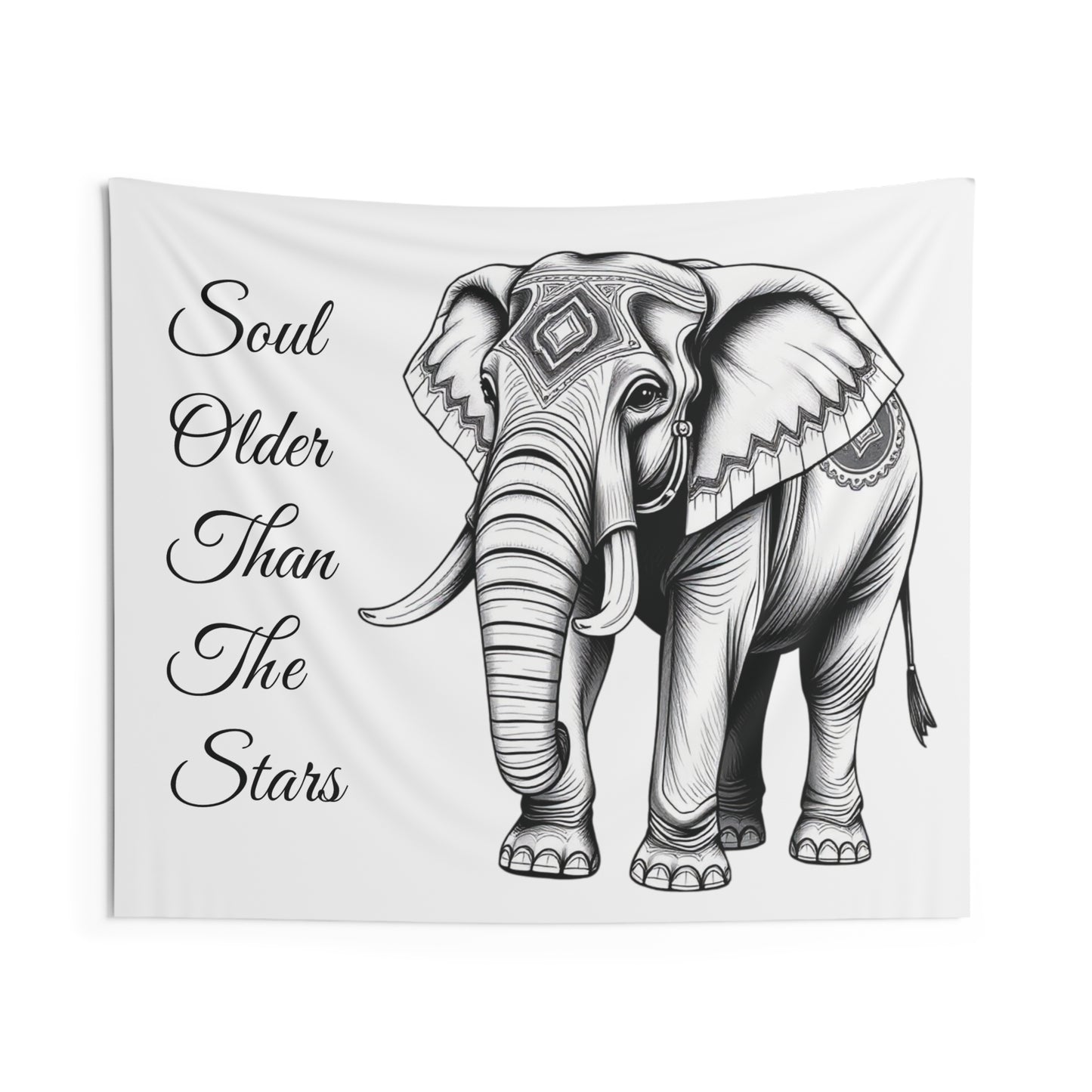 Soul Older Than The Stars Elephant Tapestry | Serene Boho Wall Art & Nature-Inspired Decor