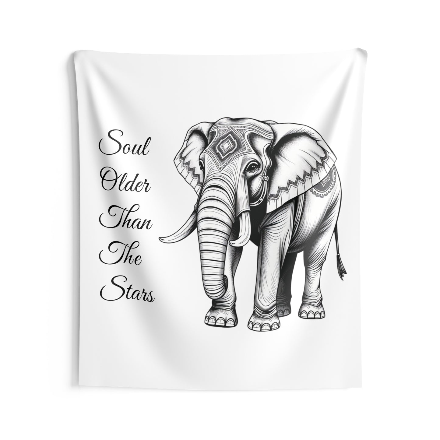 Soul Older Than The Stars Elephant Tapestry | Serene Boho Wall Art & Nature-Inspired Decor