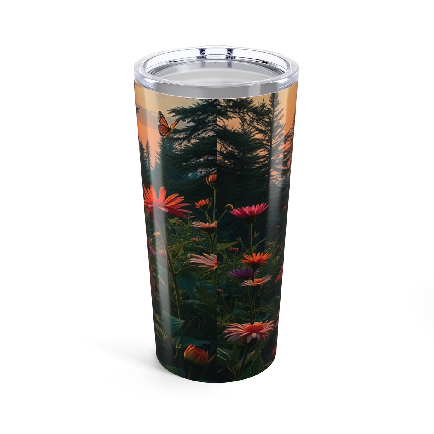 Sunset Flower 20oz Tumbler | Floral Stainless Steel Insulated Travel Mug for Coffee, Tea & Gifts