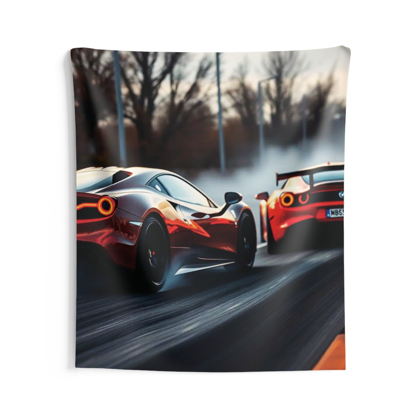 Racing Cars Tapestry | Large Wall Hanging for Car Enthusiasts & Man Cave Decor