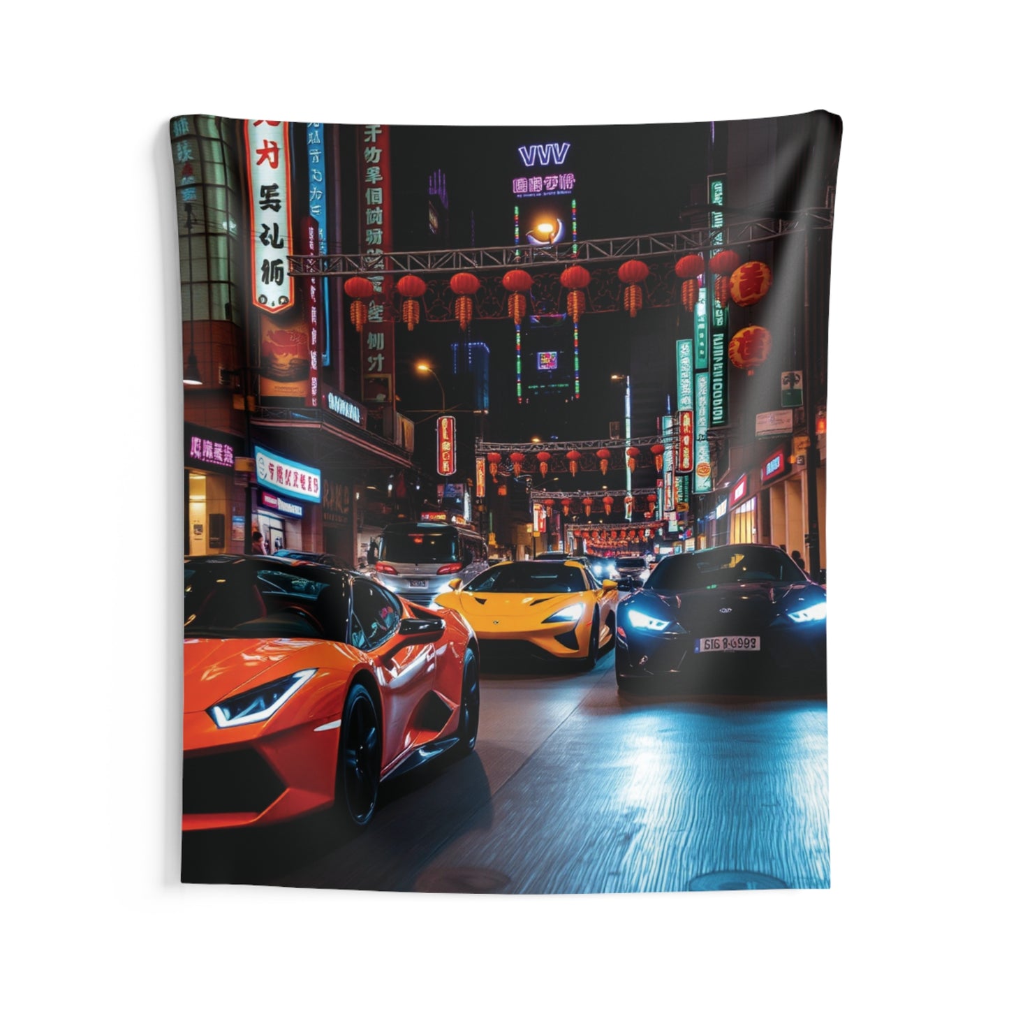 Lamborghini Nightlife Tapestry | Luxury Car Wall Decor & Modern Room Aesthetic