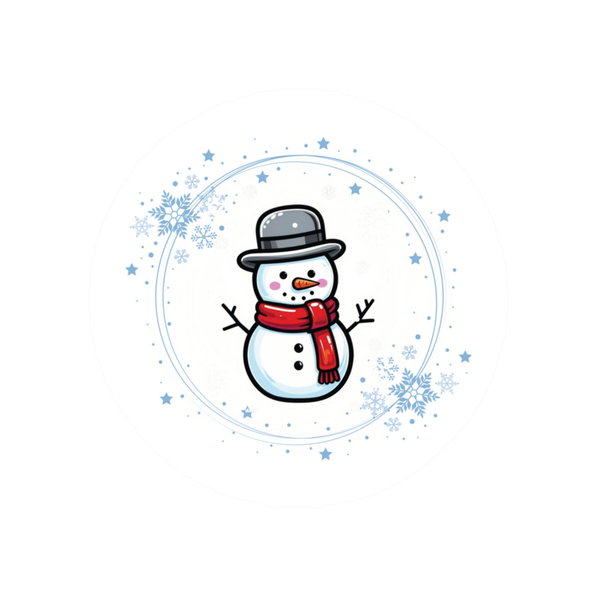 Winter Snowman Kiss-Cut Stickers, Cute Holiday Decor, Laptop Stickers, Snowman Art, Christmas Gifts, Winter Celebrations