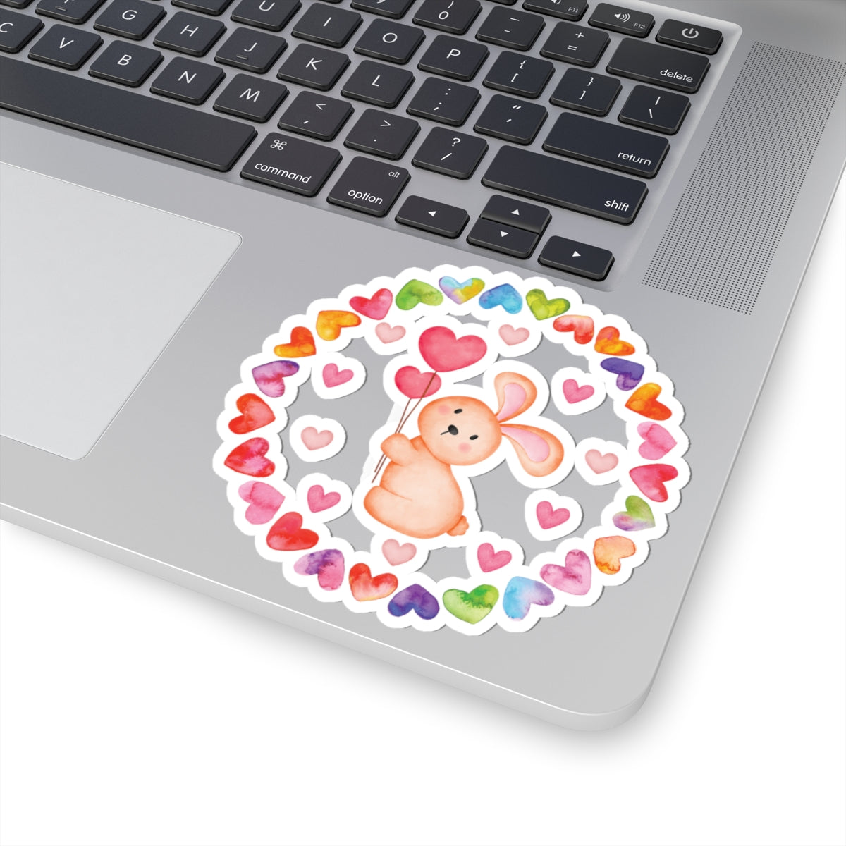 Cute Bunny Heart Kiss-Cut Stickers, Adorable Decals for Laptops, Journals & Gift Wrapping, Perfect for Birthdays & Valentine's Day