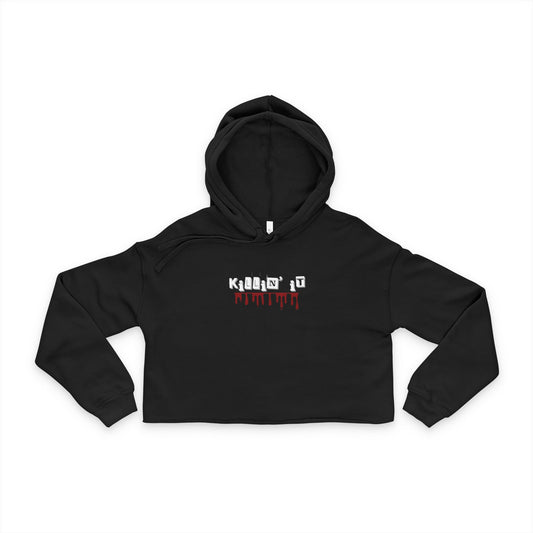 Killin’ It Cropped Raw Hem Hoodie — Trendy Women’s Streetwear Athleisure Sweatshirt for All Seasons