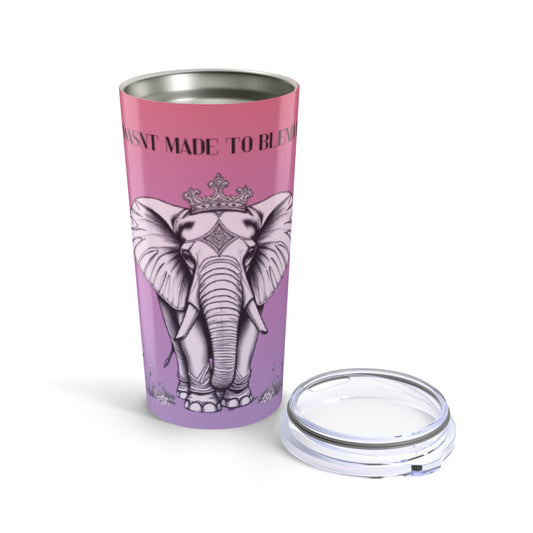 Vibrant Elephant Tumbler 20oz — Stainless Steel Travel Mug, Artistic Animal Print Drinkware & Gift for Her