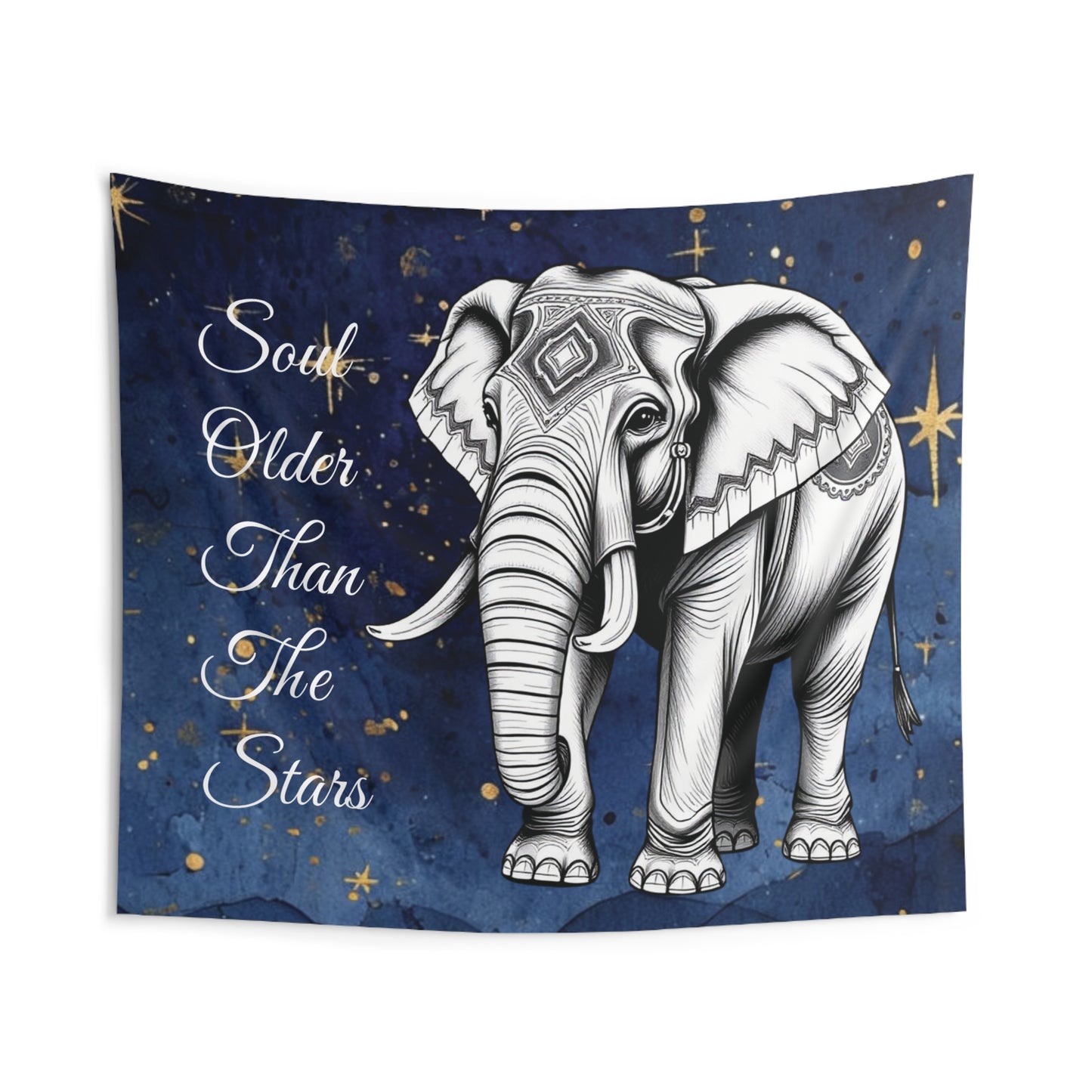 Soul Older Than The Stars Elephant Tapestry | Serene Boho Wall Art & Nature-Inspired Decor