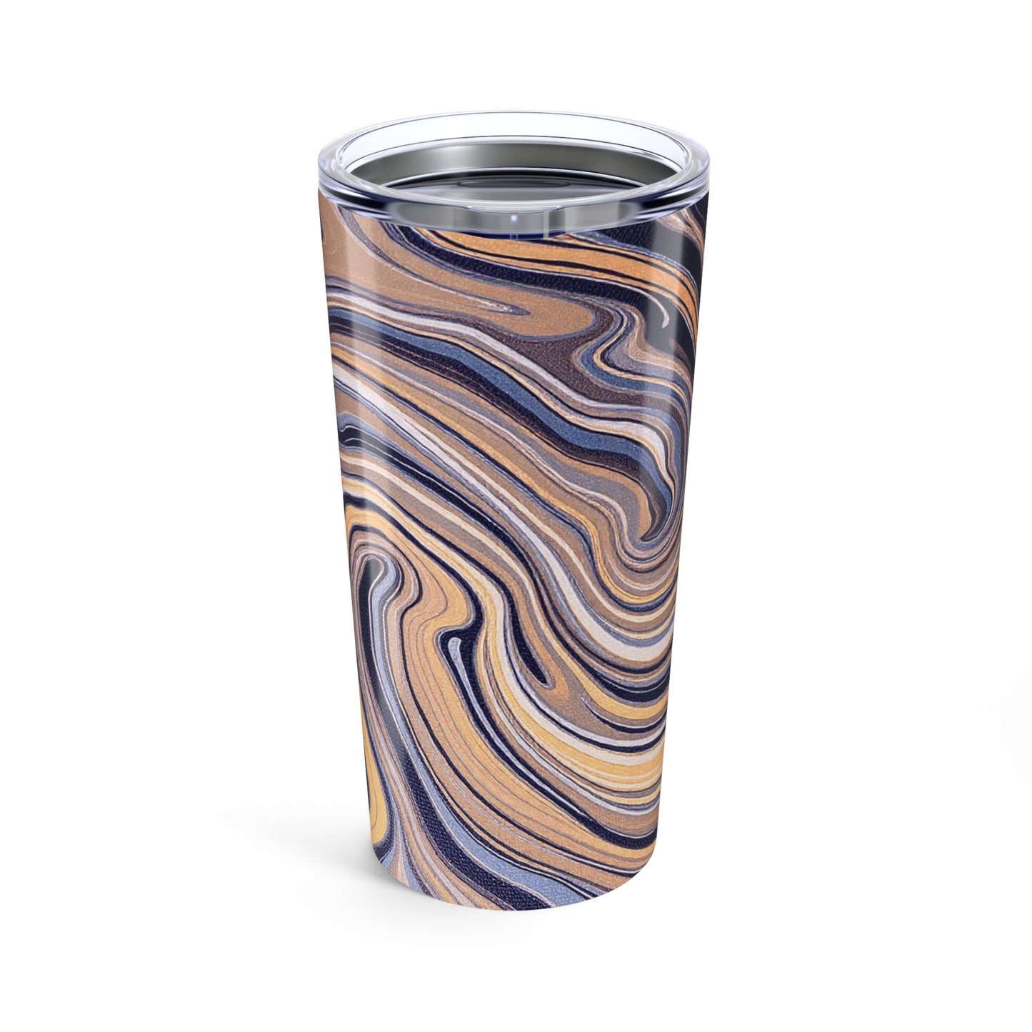 Cream & Blue Paint Swirl 20oz Tumbler | Stylish Stainless Steel Travel Mug for Coffee, Tea & Gifts