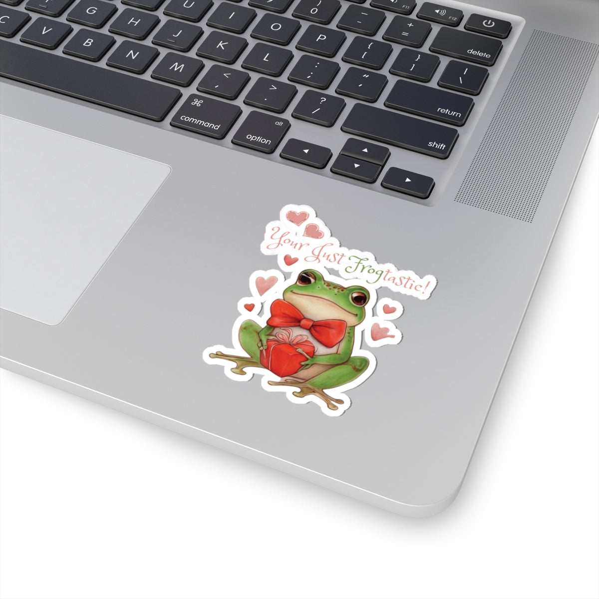 Frog Love Kiss-Cut Stickers, Adorable Frog Stickers, Cute Frog Gifts, Valentine's Day Decor, Fun Frog Art for Laptop
