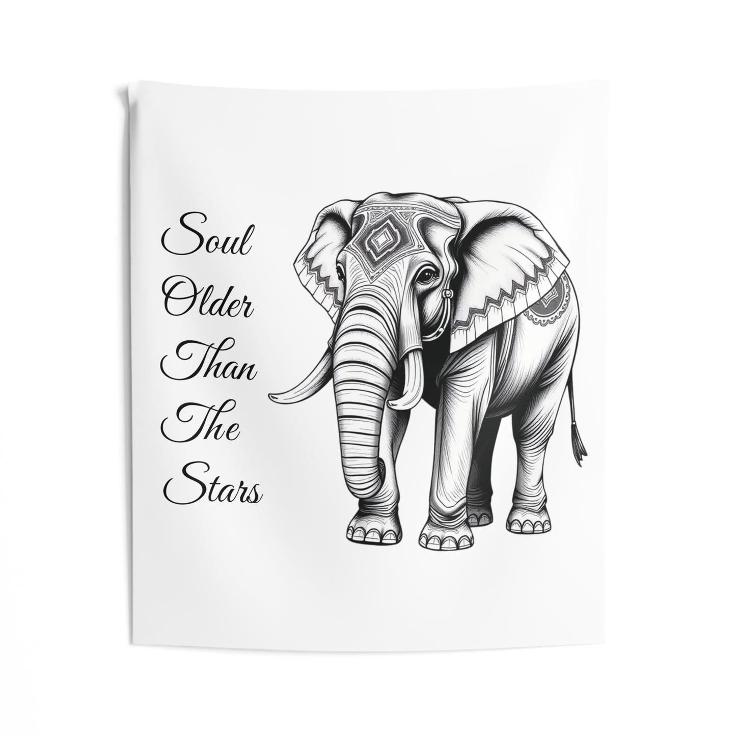Soul Older Than The Stars Elephant Tapestry | Serene Boho Wall Art & Nature-Inspired Decor