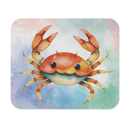Colorful Crab Mouse Pad, Cute Office Decor, Gamer Gift, Coastal Theme Accessory, Desktop Organizer, Beach Vibes