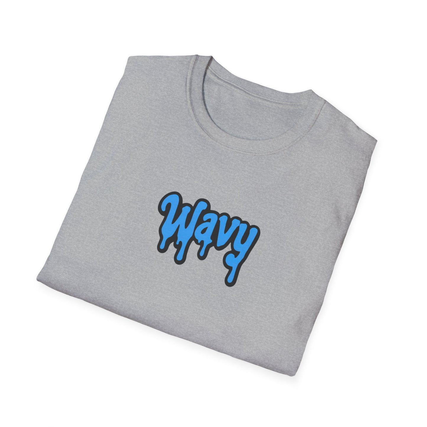 T-Shirt — Blue Drip "Wavy" Graphic Tee