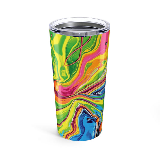 Vibrant Swirl 20oz Tumbler | Colorful Stainless Steel Insulated Travel Mug for Coffee, Tea & Gifts