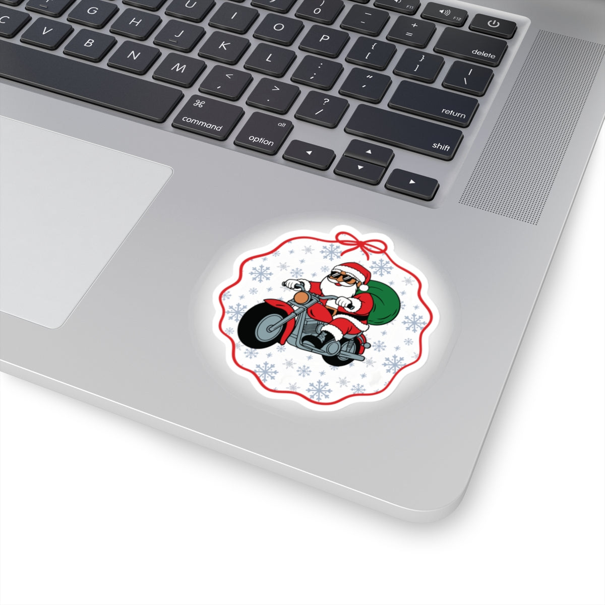 Santa Biker Kiss-Cut Stickers for Holiday Fun, Festive Decor, Gifts, Xmas Celebration, Humorous Stickers, Santa Gifts